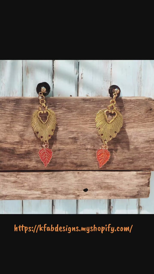 Heart of nature dangle leaf earrings