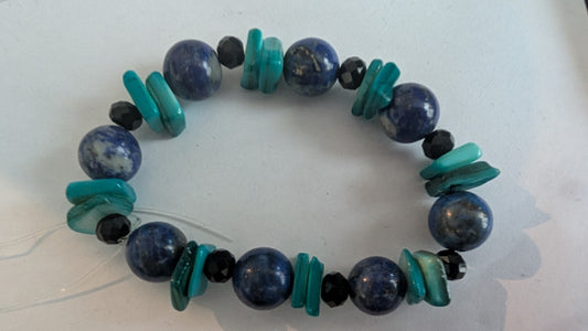 Lapis onyx and sea bracelet