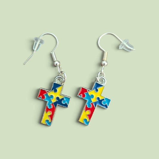 Autism Cross Earrings