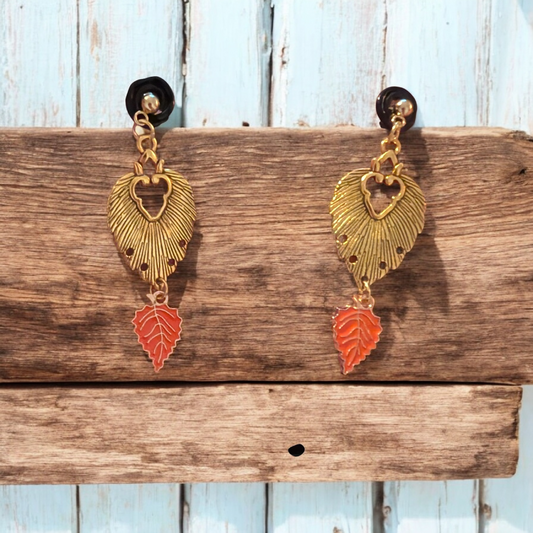 Heart of nature dangle leaf earrings