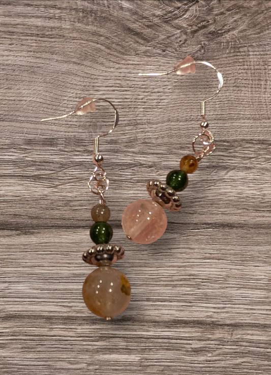 Jade and Jasper dangle earrings