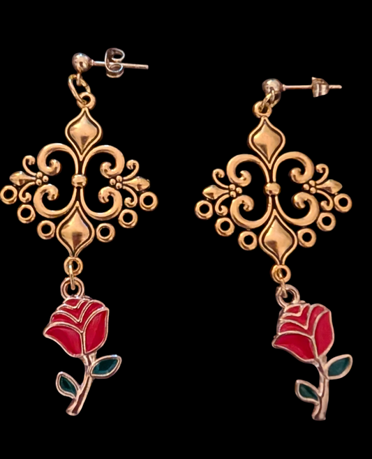 Rose earrings