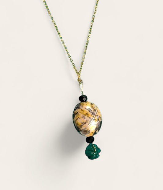 Golden jade necklace